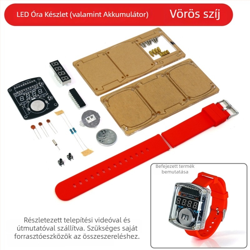 LED óra DIY készlet – mikrokontrolleres óra és áramkörös PCB összeszereléséhez, Core Storm
