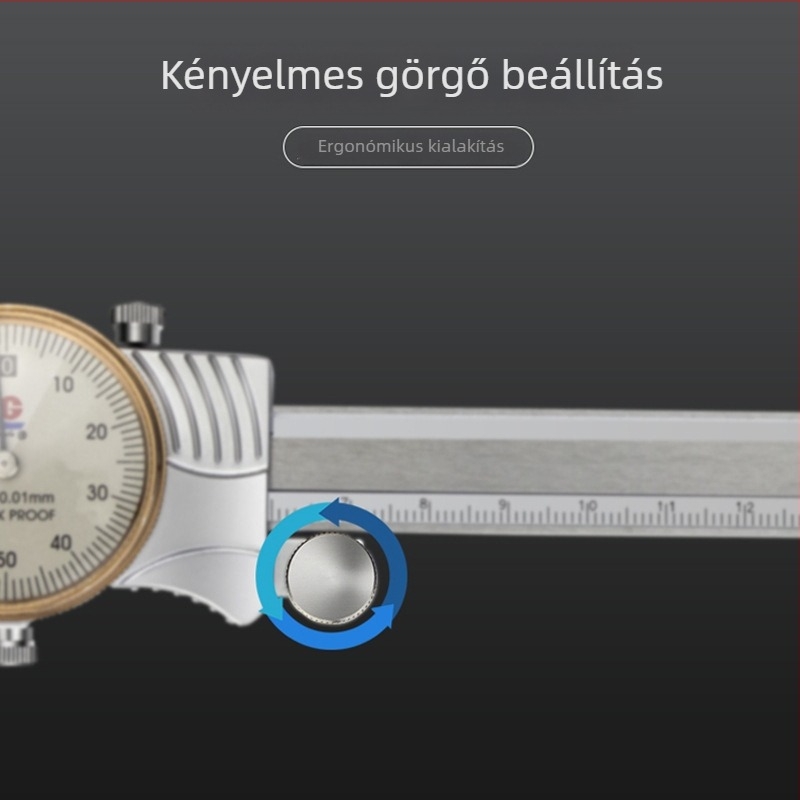 Guilin Guanglu Kétirányú ütésálló dial caliper órával, kiváló precizitás, 0-300mm