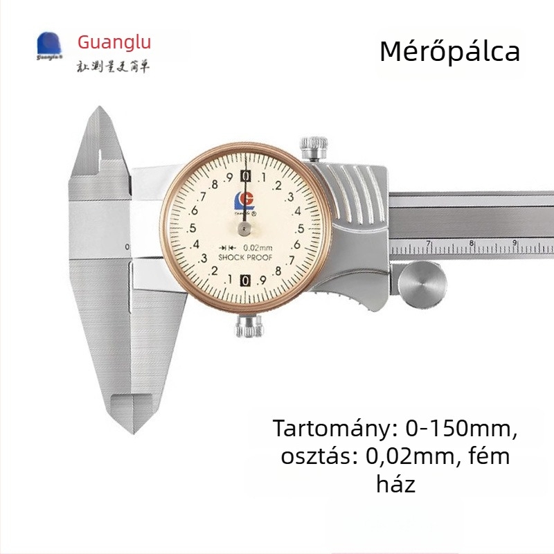 Guilin Guanglu Kétirányú ütésálló dial caliper órával, kiváló precizitás, 0-300mm