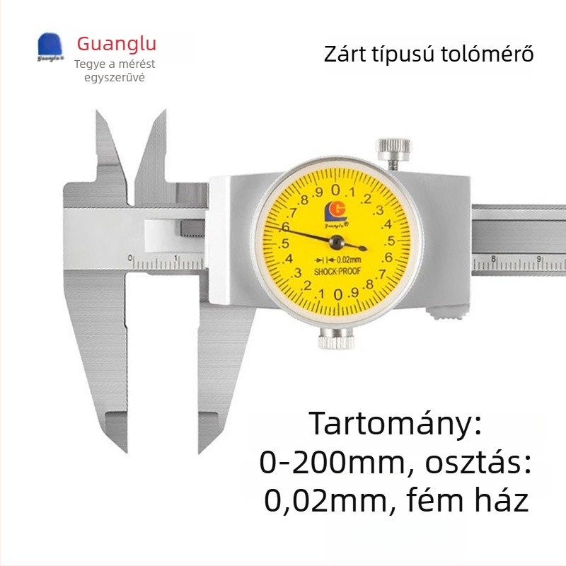 Guilin Guanglu Kétirányú ütésálló dial caliper órával, kiváló precizitás, 0-300mm