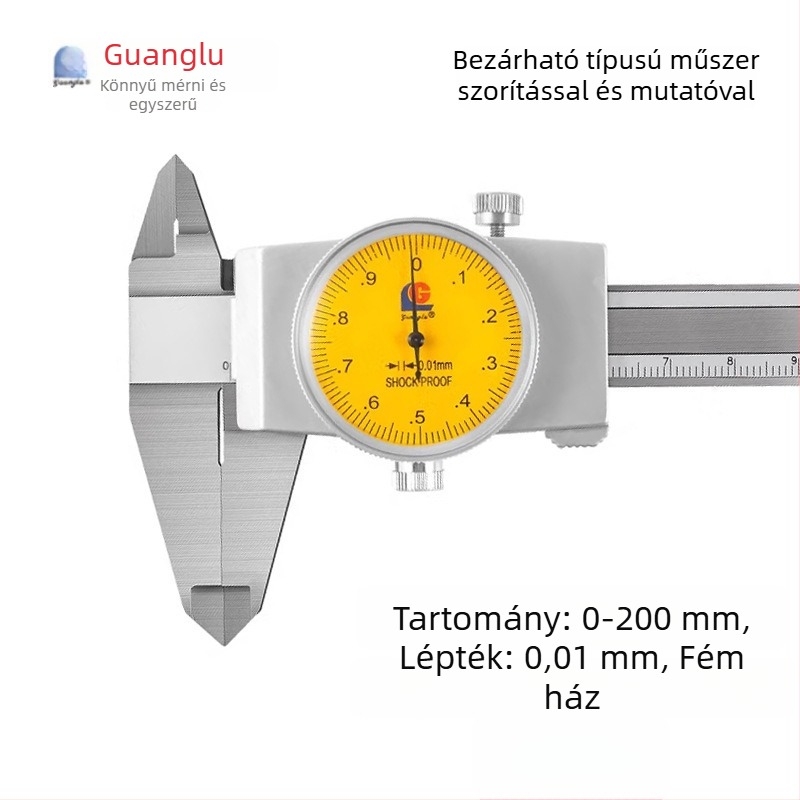Guilin Guanglu Kétirányú ütésálló dial caliper órával, kiváló precizitás, 0-300mm