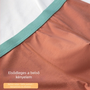 Férfi pamut boxeralsó, légáteresztő és antibakteriális, közepes derékmagasságú, egyszínű, minden évszakra