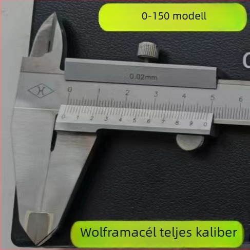 Jelölő tolómérő wolfrámötvözet fejjel és hosszú állkapcsokkal, külső és belső átmérő mérés, Vernier-skála