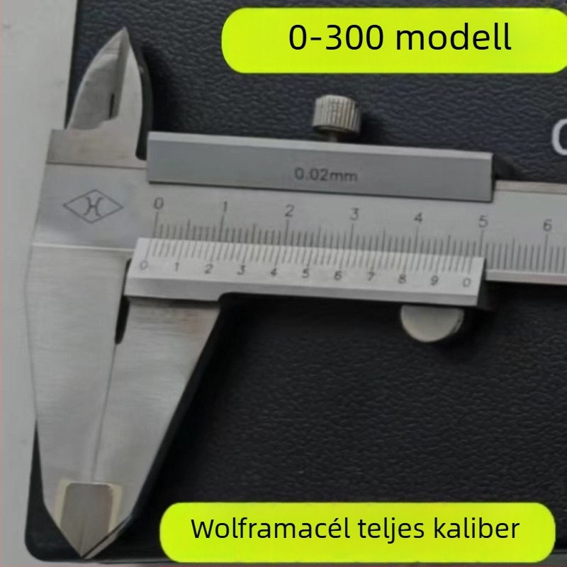 Jelölő tolómérő wolfrámötvözet fejjel és hosszú állkapcsokkal, külső és belső átmérő mérés, Vernier-skála