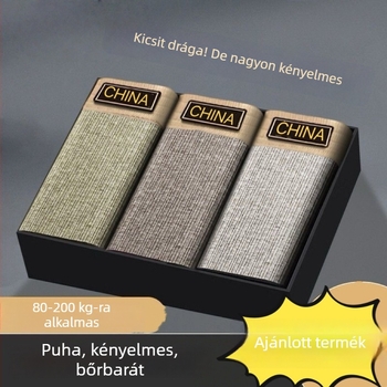 Férfi boxeralsónadrág egyszínű, kényelmes és lélegző, középmagas derekú