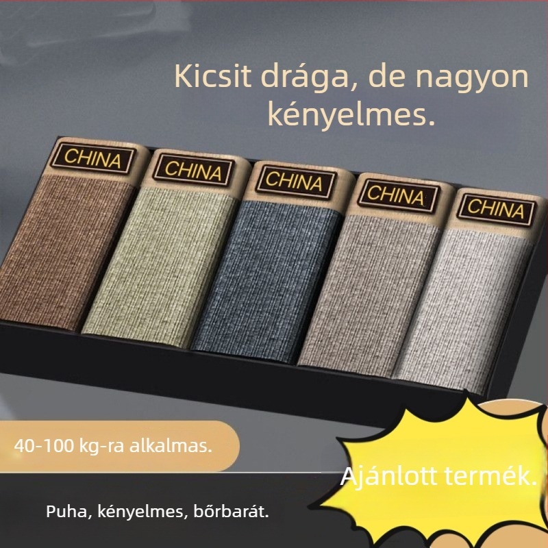 Férfi boxeralsónadrág egyszínű, kényelmes és lélegző, középmagas derekú