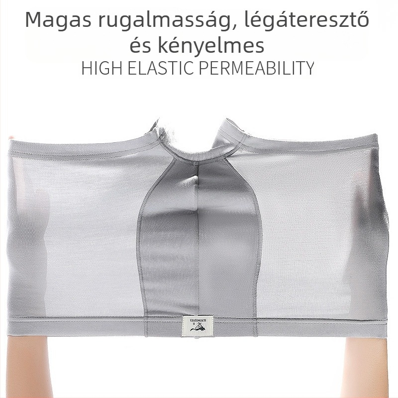 Férfi boxer brief, viszkóz, középmagas derekú, lélegző, kötött anyag, modal bélés a intim zónában