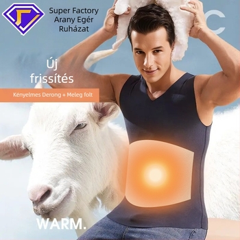 Férfi termikus mellény fleece béléssel, vastag, őszi-téli viseletre