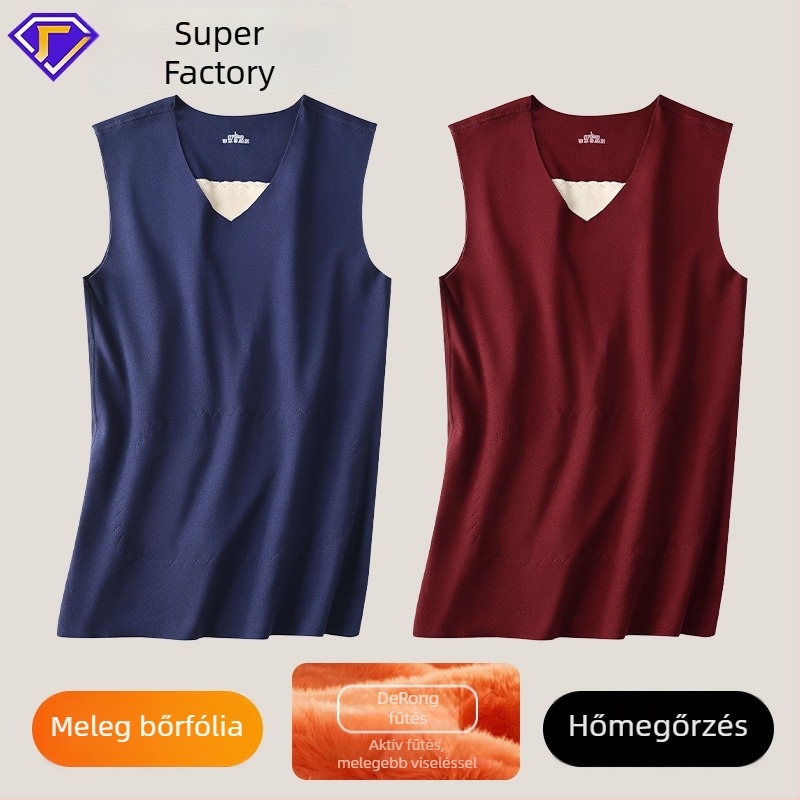Férfi termikus mellény fleece béléssel, vastag, őszi-téli viseletre
