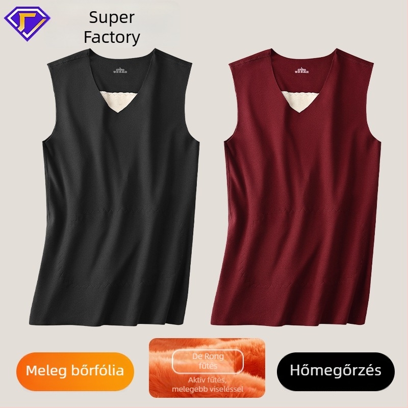 Férfi termikus mellény fleece béléssel, vastag, őszi-téli viseletre