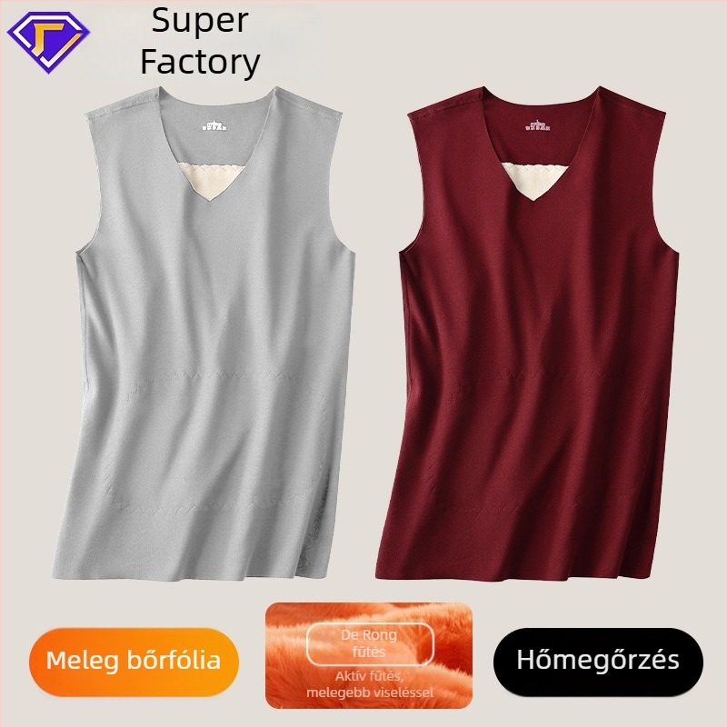 Férfi termikus mellény fleece béléssel, vastag, őszi-téli viseletre