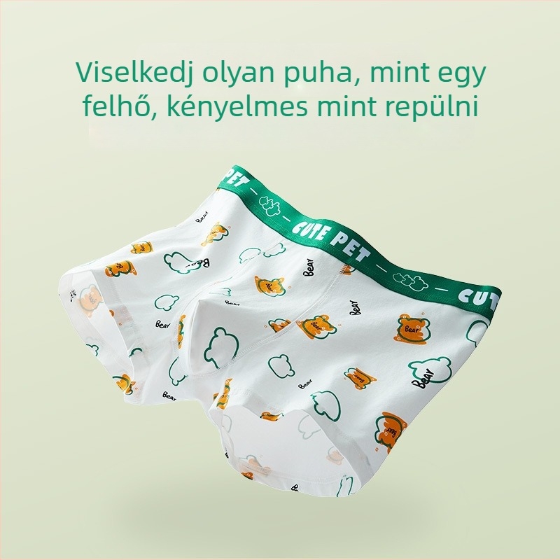 Férfi boxeralsók pamutból, lélegzők, középmagas derekú, kötött, virágmintás.
