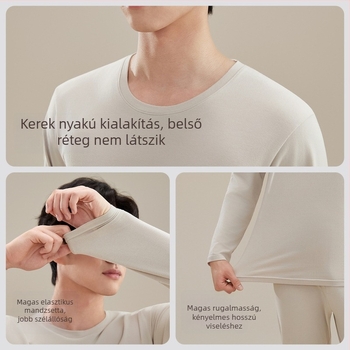 Férfiak számára termikus alsónemű garnitúra Modal anyagból, antibakteriális, középsúlyú 181–200 g/m², kerek nyakú, hosszú ujjú felső és nadrág