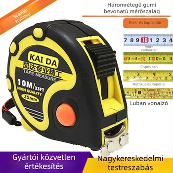 Fém mérőszalag logóval testreszabva, mágnes, matt felület, vastagabb gumírozott bevonat, Luban dizájn