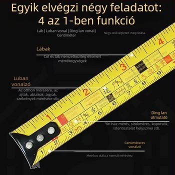 Luban vonalzó acél mérőszalaggal famegmunkáláshoz, Mingke márka