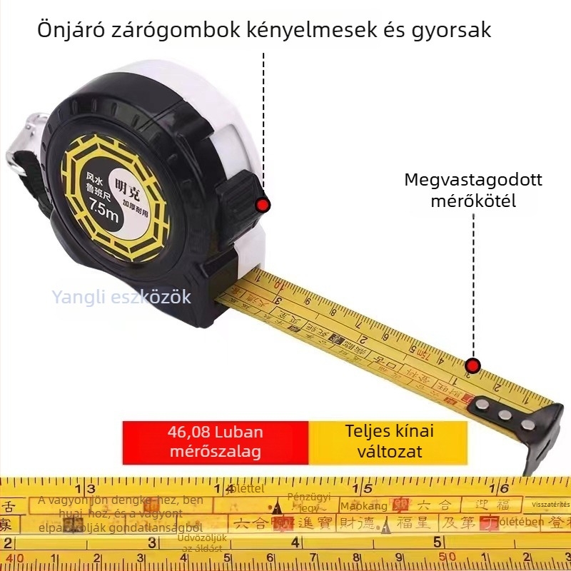 Luban vonalzó acél mérőszalaggal famegmunkáláshoz, Mingke márka
