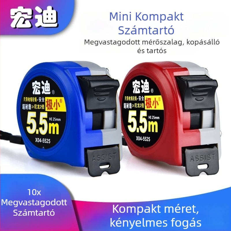 Hongdi X04 mérőszalag – 0-10 m, metrikus formátum