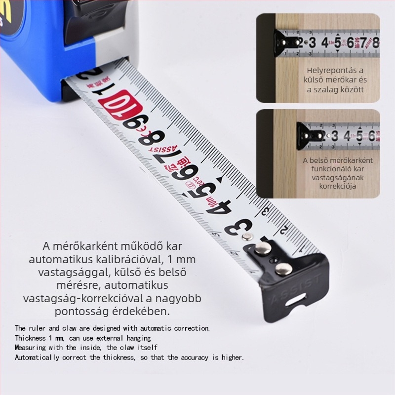 Hongdi X04 mérőszalag – 0-10 m, metrikus formátum