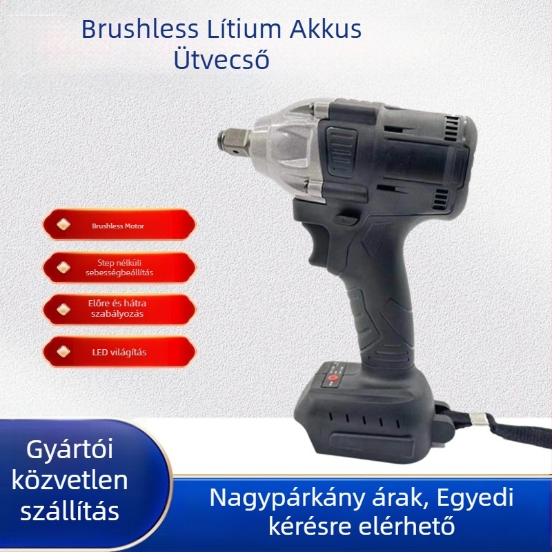  Brushless akkumulátoros ütő- és csavarhúzó, 21V, 0–3000 ütés/perc, csavarozási tartomány M6–M16, tömeg 1,0 kg