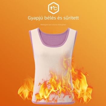 Női varrás nélküli termo mellény fleece bélésével, vastag és testhez illeszkedő, téli alapréteg