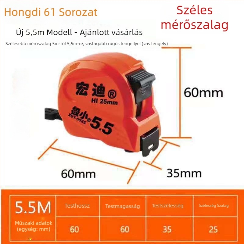 X61 faipari mérőszalag, magas precizitású, Hongdi márka