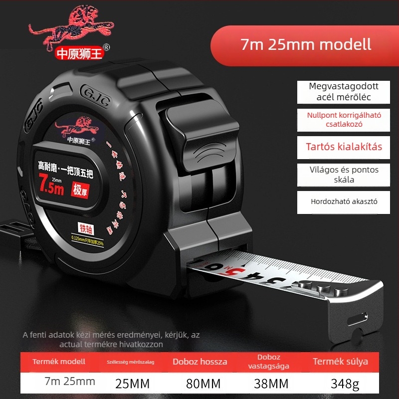 Dobozos mérőszalag, esésálló, nagy pontosságú, kopásálló, mérési tartomány 0-3m/0-5m/0-7.5m/0-10m