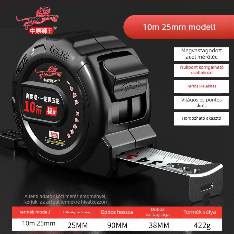 Dobozos mérőszalag, esésálló, nagy pontosságú, kopásálló, mérési tartomány 0-3m/0-5m/0-7.5m/0-10m