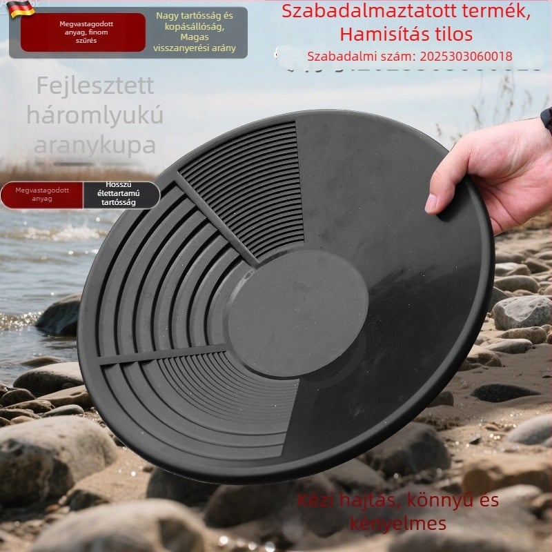 Aranyásó serpenyő - hordozható szita az aranymosáshoz
