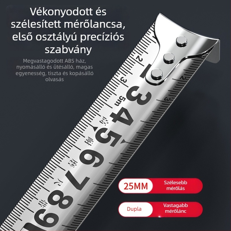 Mágneses Mérőszalag Rozsdamentes Acélból — Ütközésálló, Pontosság, Prémium, Extra vastag