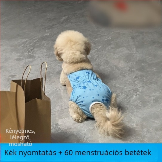 Nőstény kutyáknak fiziológiás nadrág – selymes külső réteg, nyúlszőr bélés, középmagas derekú szabás, fiziológiai funkció