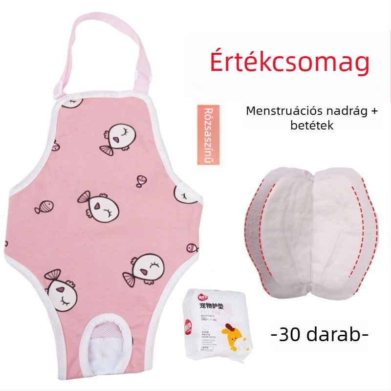 Nőstény kutyáknak fiziológiás nadrág – selymes külső réteg, nyúlszőr bélés, középmagas derekú szabás, fiziológiai funkció