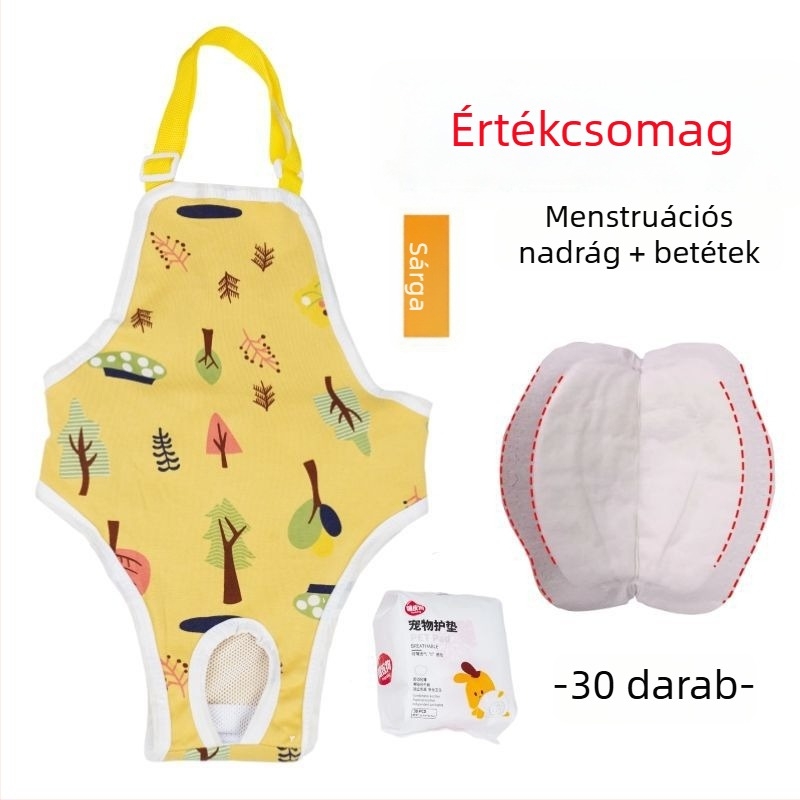 Nőstény kutyáknak fiziológiás nadrág – selymes külső réteg, nyúlszőr bélés, középmagas derekú szabás, fiziológiai funkció