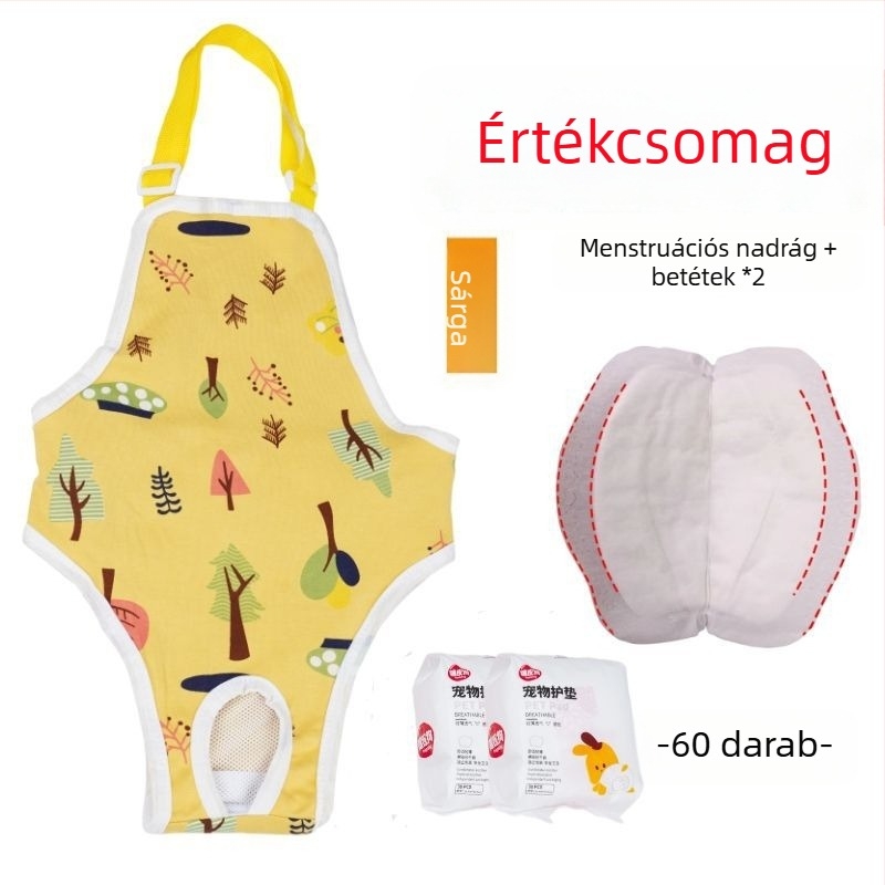 Nőstény kutyáknak fiziológiás nadrág – selymes külső réteg, nyúlszőr bélés, középmagas derekú szabás, fiziológiai funkció