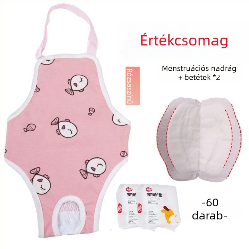 Nőstény kutyáknak fiziológiás nadrág – selymes külső réteg, nyúlszőr bélés, középmagas derekú szabás, fiziológiai funkció