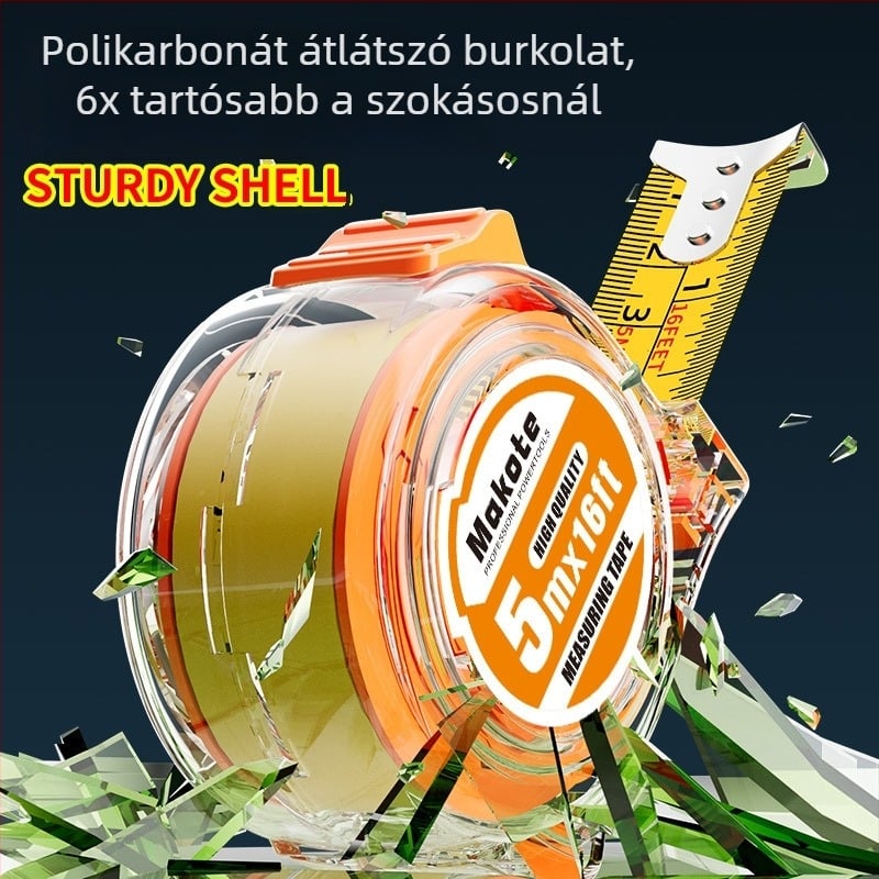 Gold Kangaroo acéltárcsás mérőszalag, vastag, pontos és tartós, egyedi logóval és elrendezési jelzésekkel a szalagon
