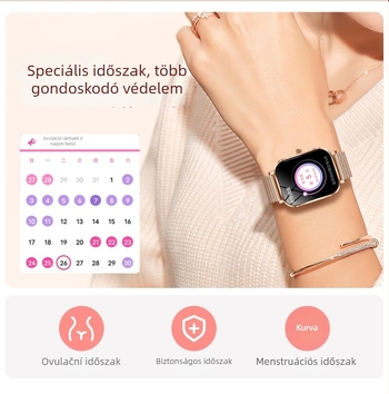 MK90 okosóra ultra vékony dizájnnal, Bluetooth hívások, szívritmus-monitorozás, vérnyomás-mérés, alvásfigyelés, 7–14 napos akkumulátor-élettartam