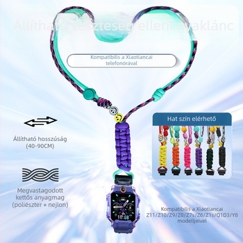 Little Genius okosóra nyakpánt — állítható, nylon fonatból készült, sportos stílus, kompatibilis Z10/Z9/Z8A/Z6Pro, egyszeres hurkoló zár