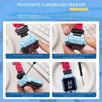 Little Genius okosóra nyakpánt — állítható, nylon fonatból készült, sportos stílus, kompatibilis Z10/Z9/Z8A/Z6Pro, egyszeres hurkoló zár