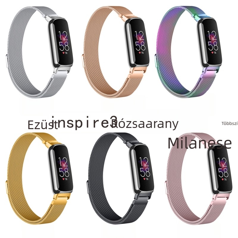 Fitbit Inspire3-höz illő mágneses Milanese fém karkötő – 12 mm interfész, 30 g, 2023-ban megjelent