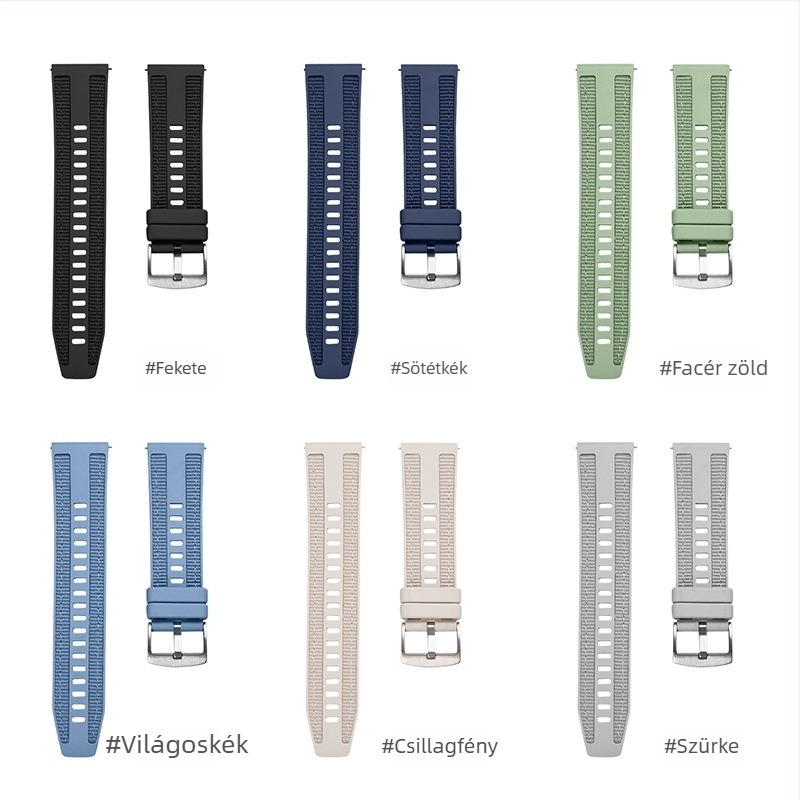 Huawei Watch GT5 szilikon szíj nylonhatású, 46 mm, 22 mm szélesség, sportos stílus, tűs csat