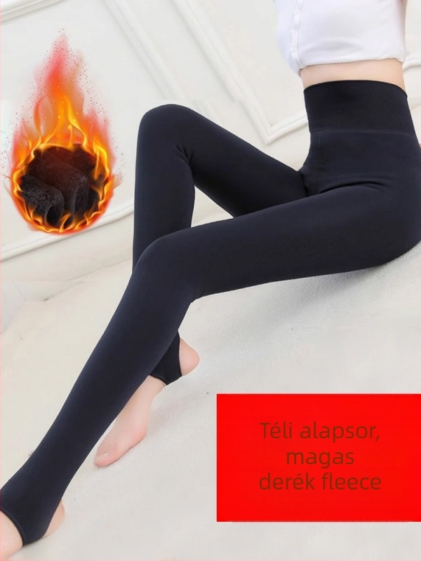 Női termo leggings fleece béléssel, magas derekú, karcsú szabás, vastag anyag, nagy rugalmasság
