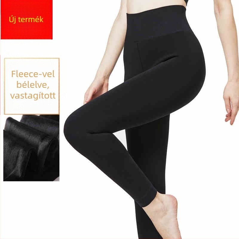 Női termo leggings fleece béléssel, magas derekú, karcsú szabás, vastag anyag, nagy rugalmasság