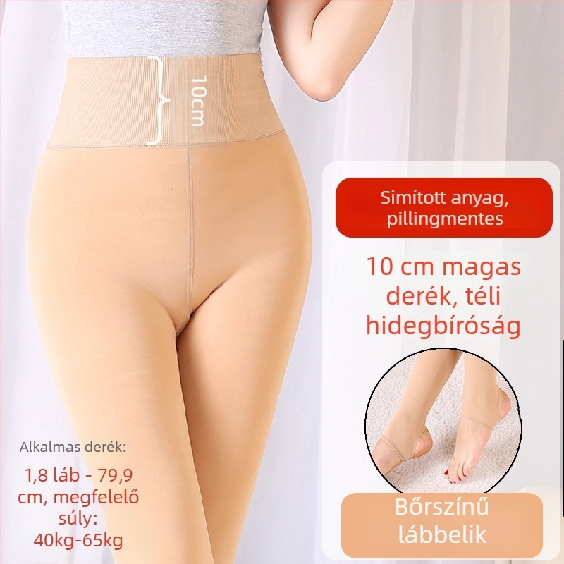 Női termo leggings fleece béléssel, magas derekú, karcsú szabás, vastag anyag, nagy rugalmasság