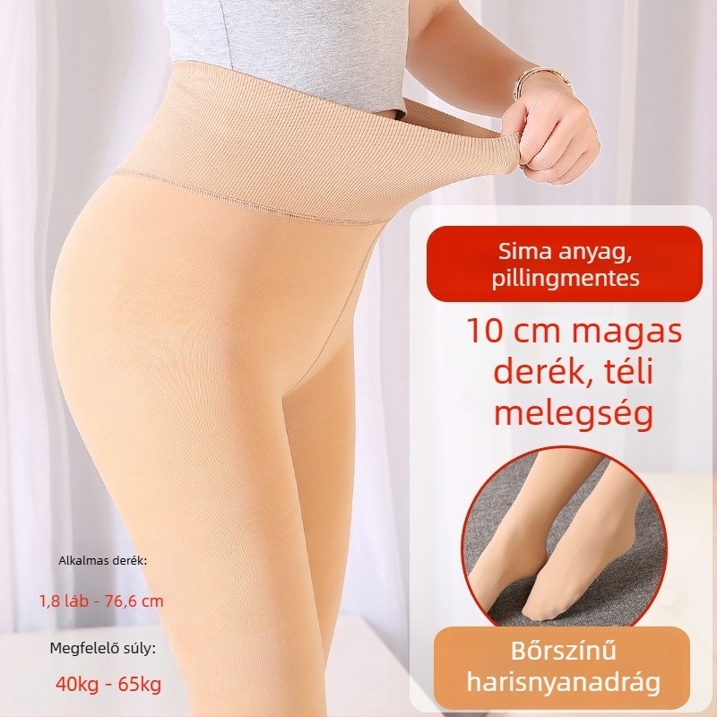 Női termo leggings fleece béléssel, magas derekú, karcsú szabás, vastag anyag, nagy rugalmasság