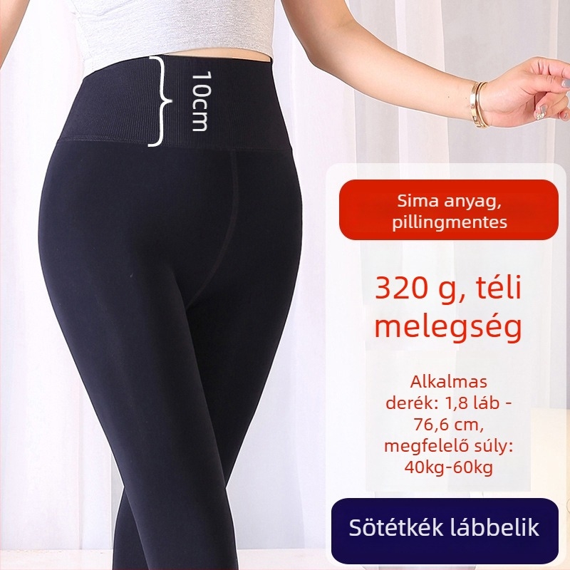 Női termo leggings fleece béléssel, magas derekú, karcsú szabás, vastag anyag, nagy rugalmasság