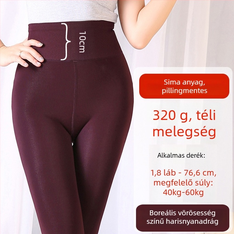 Női termo leggings fleece béléssel, magas derekú, karcsú szabás, vastag anyag, nagy rugalmasság