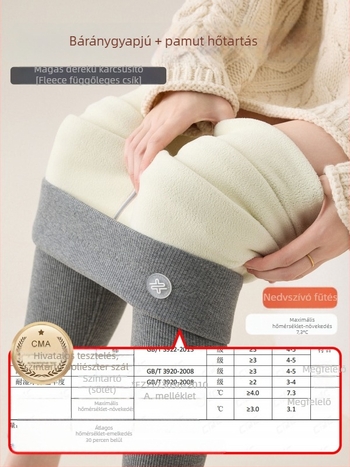 Pluszméretű pamut leggings fleece-bevonattal, nőknek, bokáig érő hossz, meleg, geometrikus mintázat