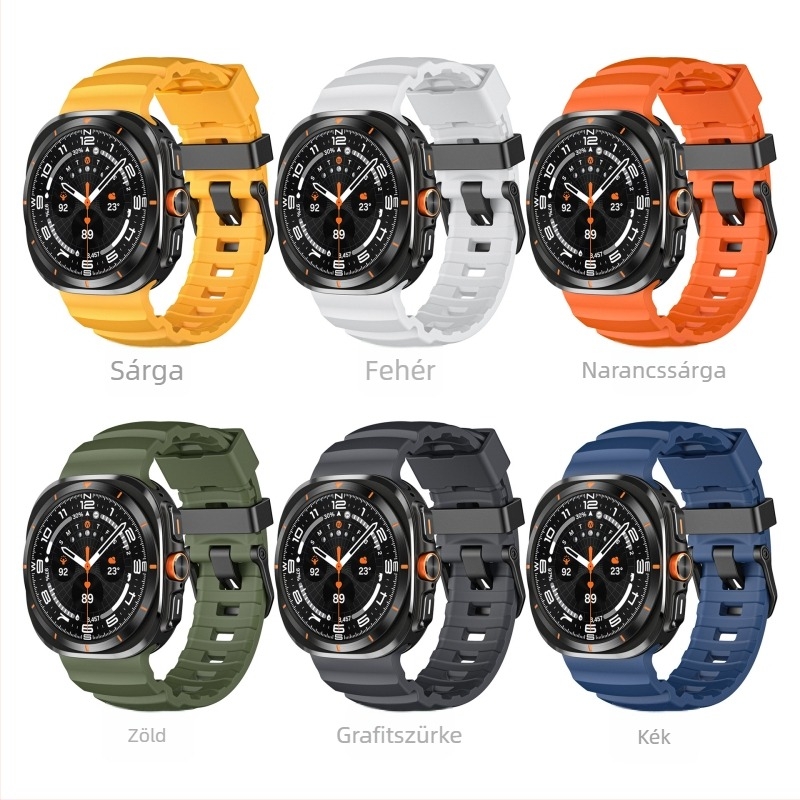 Samsung Galaxy Watch 47mm szilikon szíj fém csattal, sportos stílus