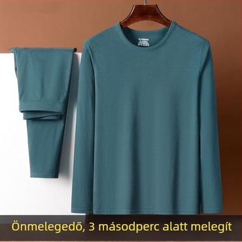 Férfi Derong poliészter termo alsóruha szett, középsúlyú 181–200 g/m², egyrétegű felső hosszú ujjú, kerek nyakú