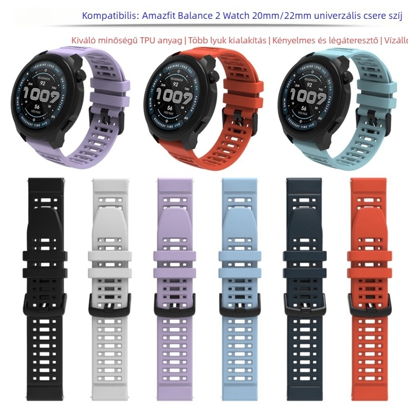 Amazfit Balance2 szilikon TPU óraszíj (20/22 mm)